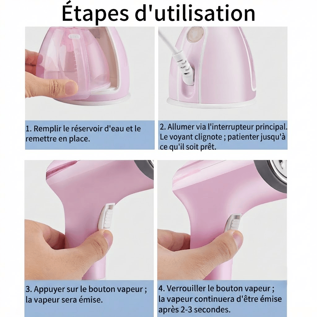 Défroisseur vapeur portable : Vêtements impeccables en 2 min