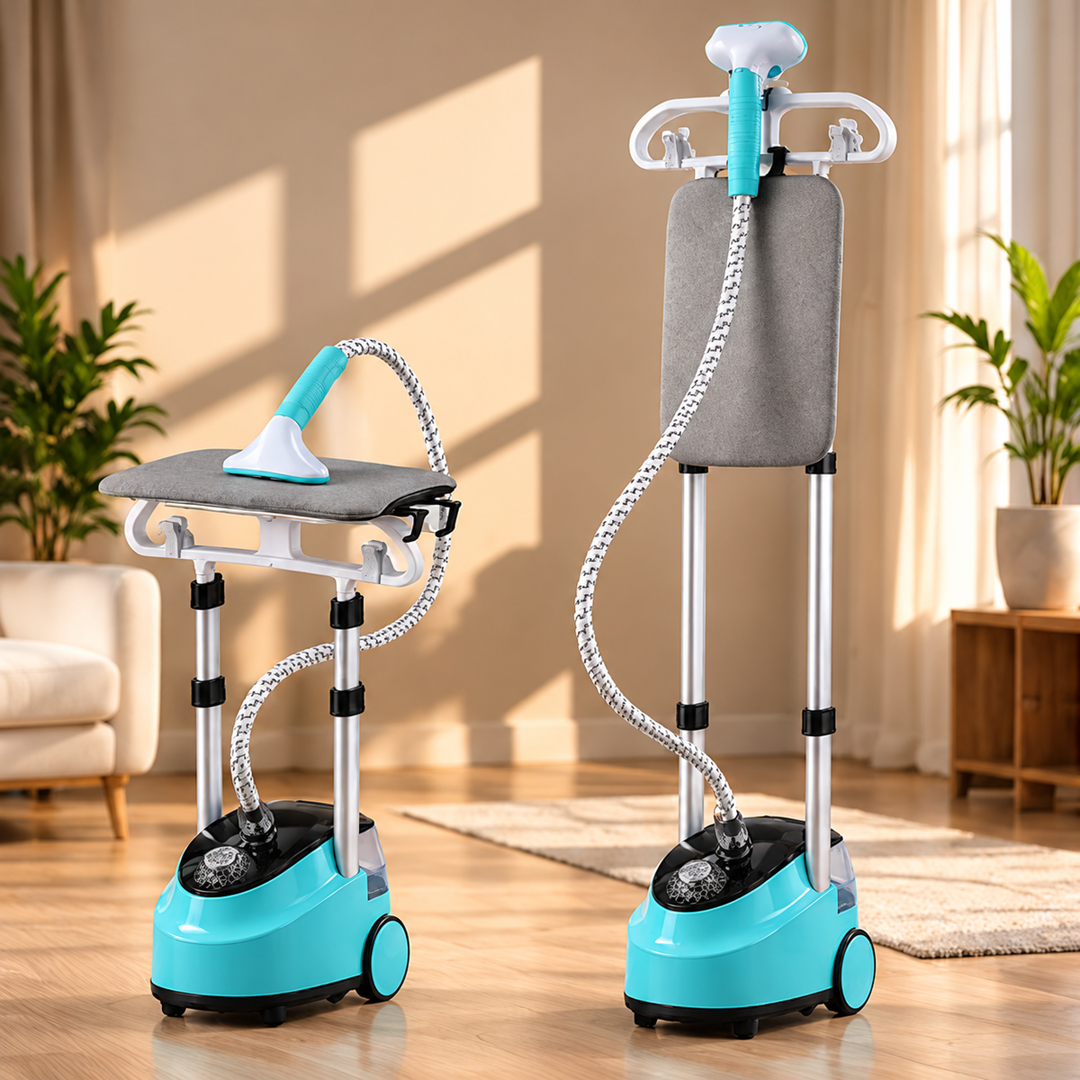 Défroisseur vapeur sur pied 2-en-1 avec planche intégrée, 2000w