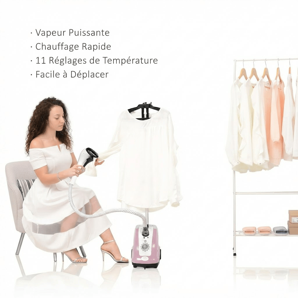 Défroisseur vapeur vertical 1800W : vos vêtements impeccables