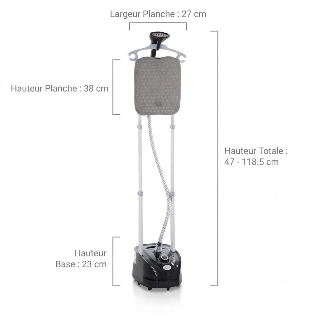 Défroisseur vapeur vertical 1950W : repassage rapide et simple